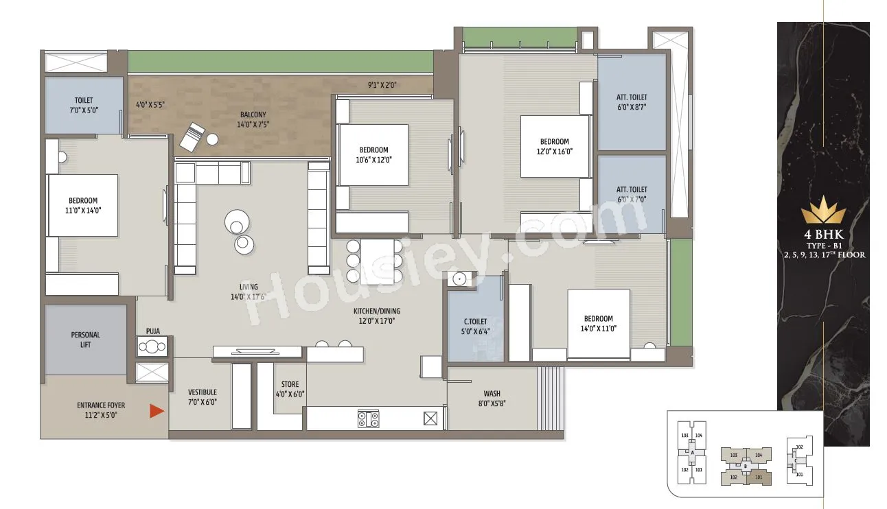 Aristo The Regal Life Unit plan - 2153 sq.ft.