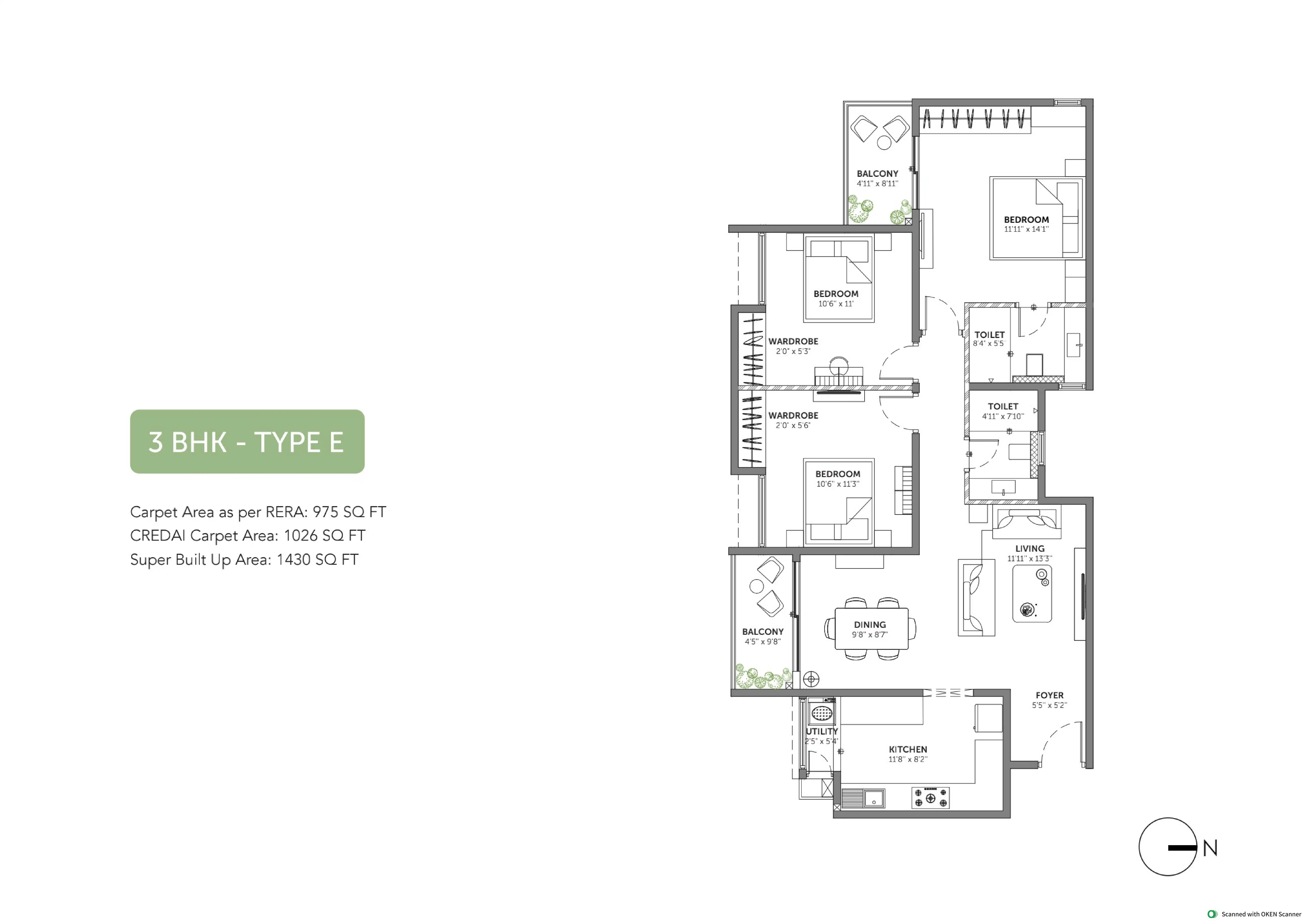 Assetz 63 Degree East Unit plan - floor layout