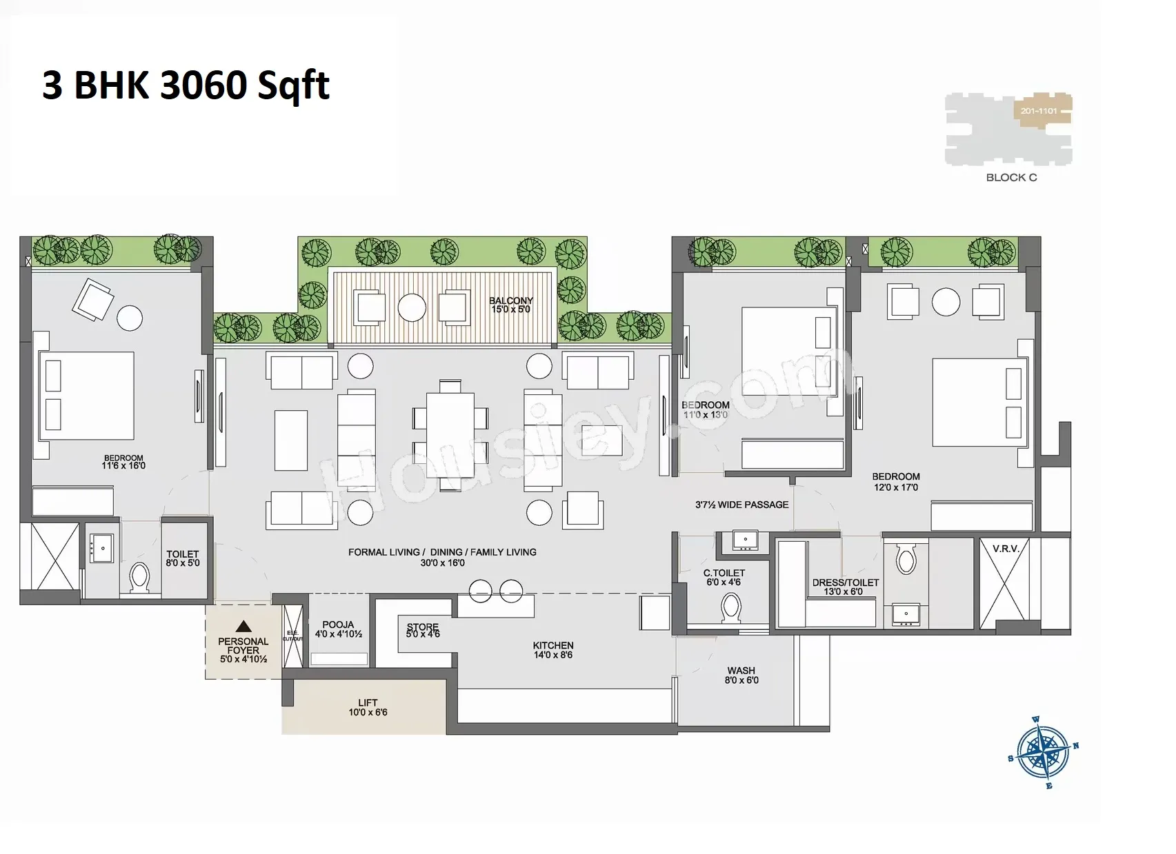 Atishay Shivalay Asteria Unit plan - 1621 sq.ft.
