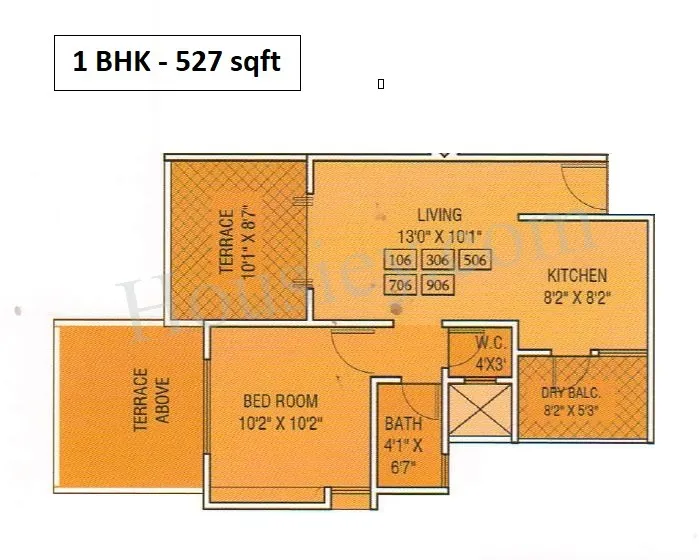 Unit plan - 527 sq.ft.