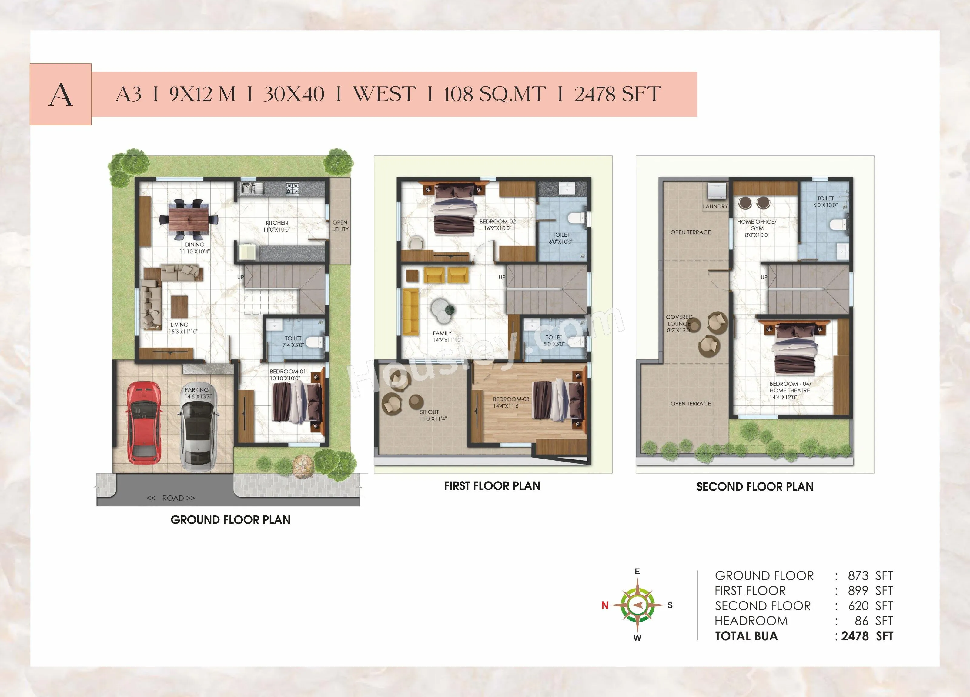NG Avani Abode Unit plan - 1163 sq.ft.