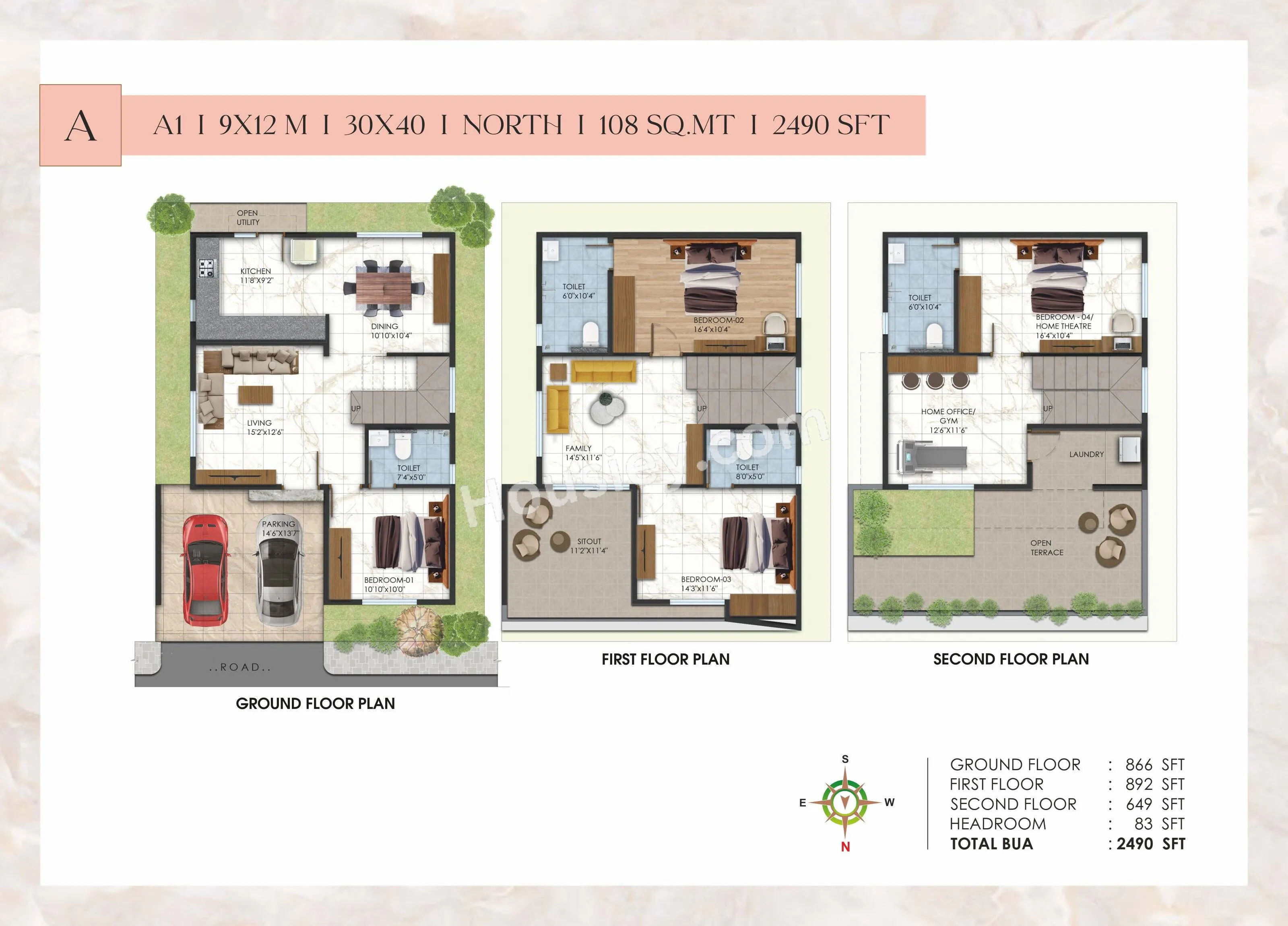 NG Avani Abode Unit plan - 1163 sq.ft.