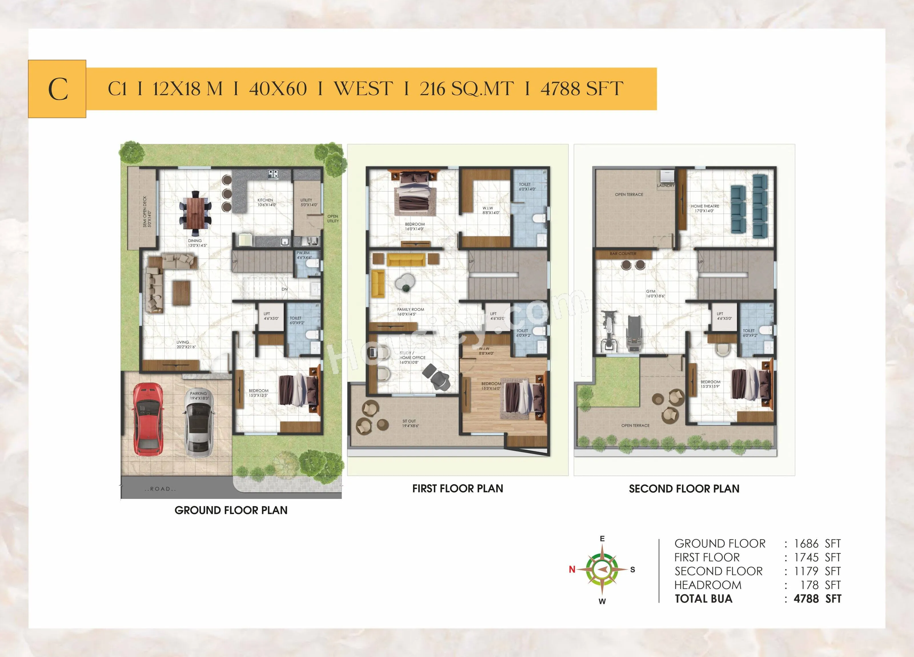 NG Avani Abode Unit plan - 2325 sq.ft.