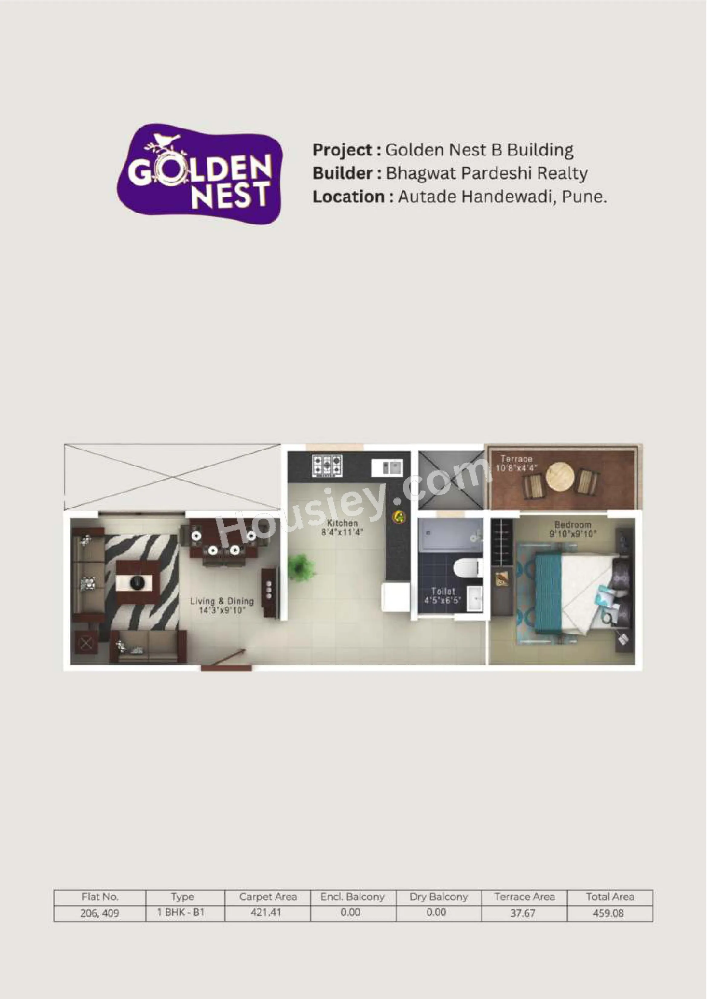 Unit plan - 459 sq.ft.