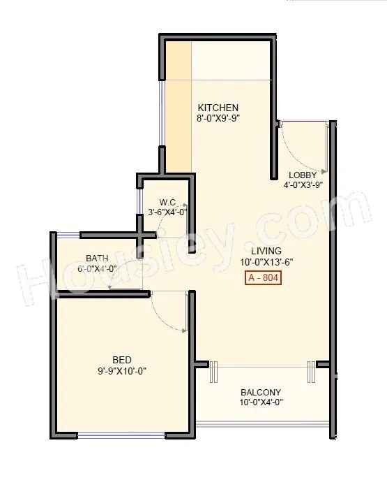 Bhosale Galaxy Unit plan - 442 sq.ft.