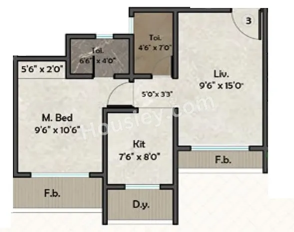 Unit plan - 476 sq.ft.