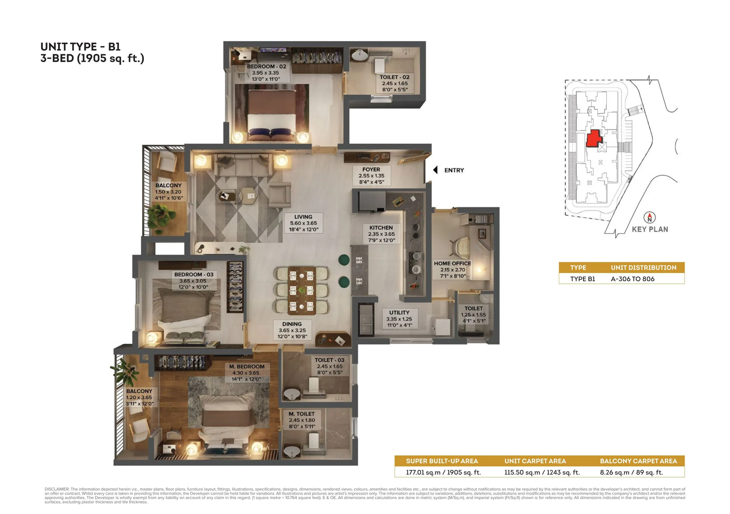 Unit plan - 1140 sq.ft.
