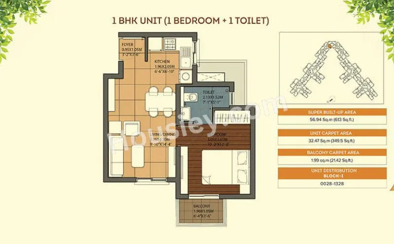 Unit plan - 416 sq.ft.