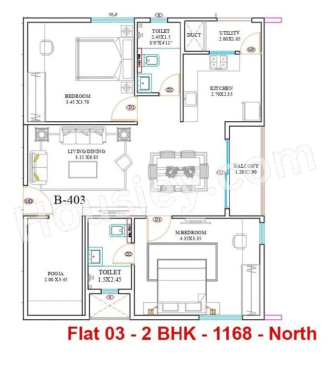 Candeur 40 Unit plan - 817 sq.ft.