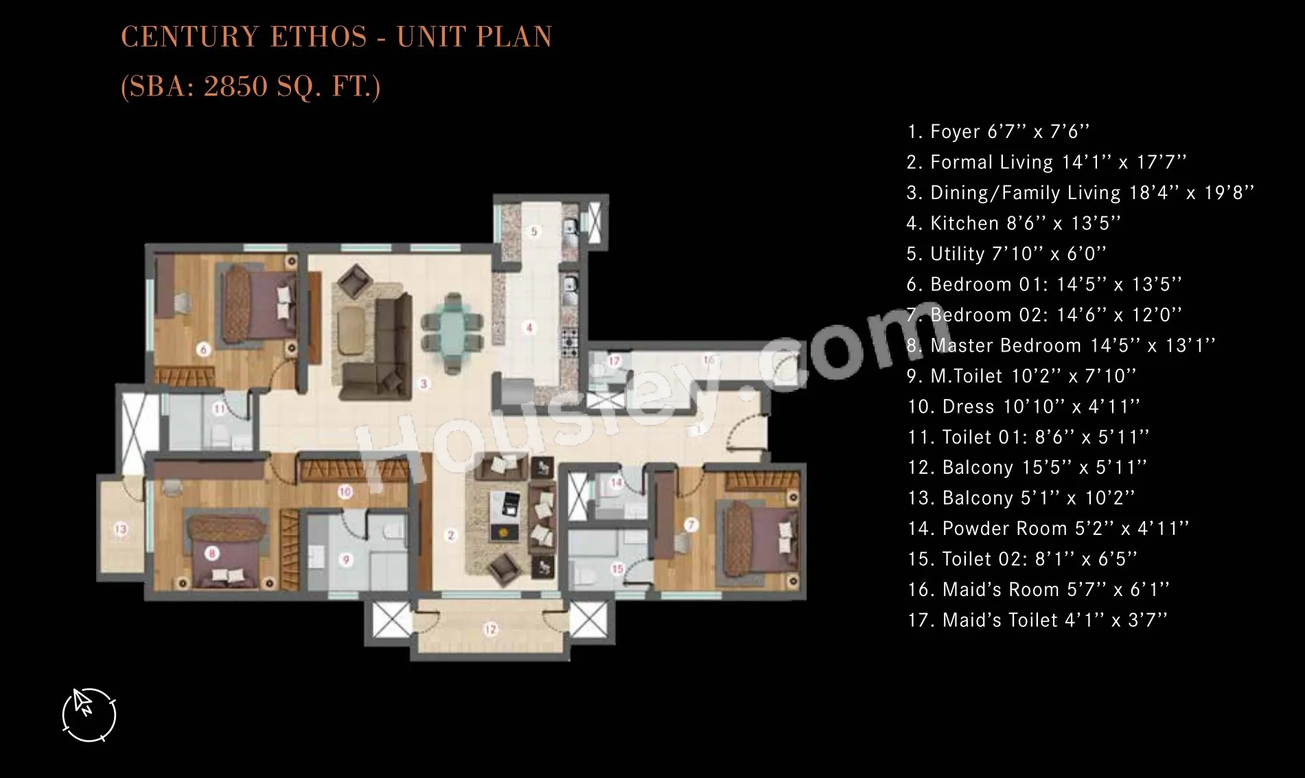 Unit plan - 1995 sq.ft.