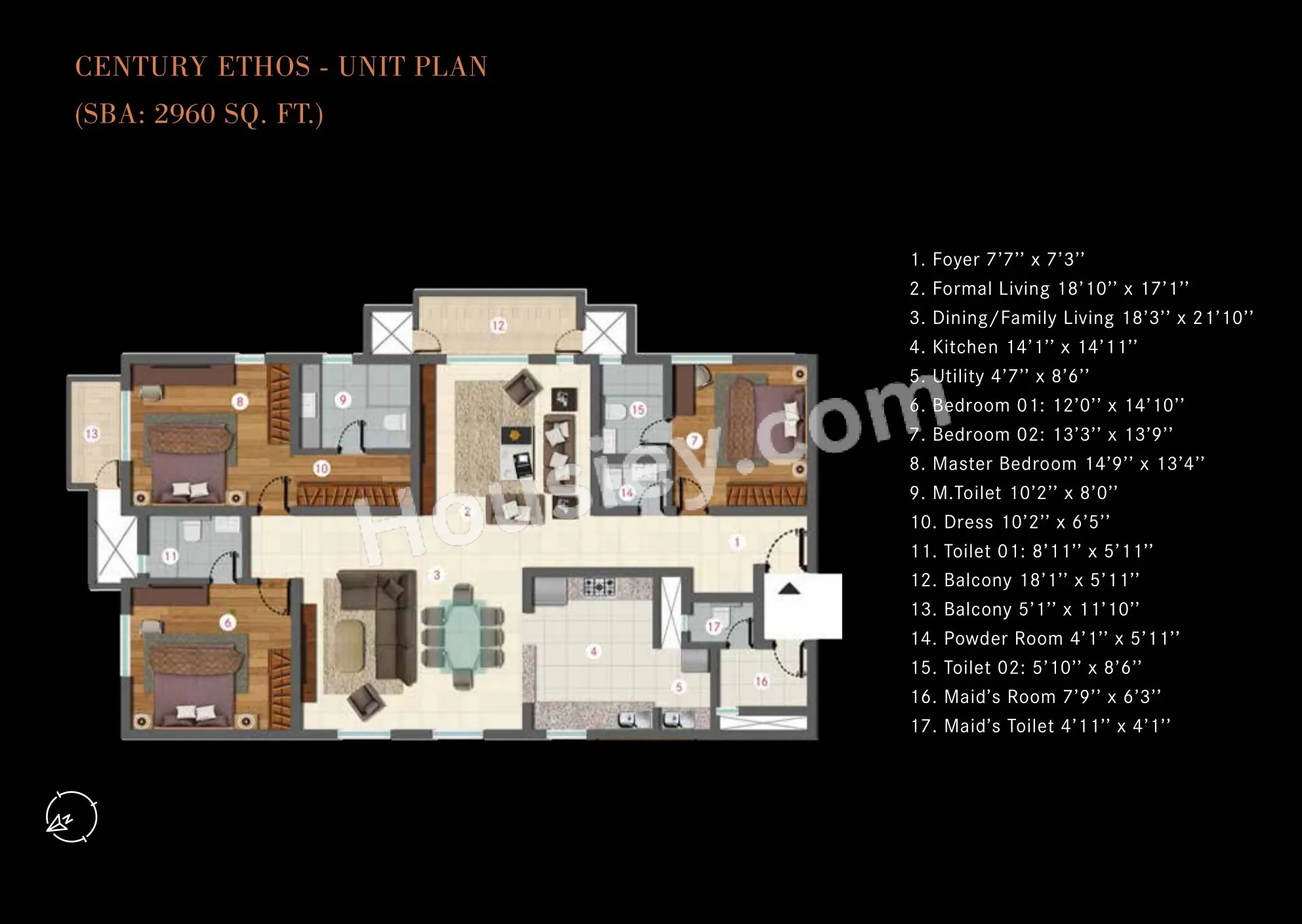 Century Ethos Unit plan - 2072 sq.ft.