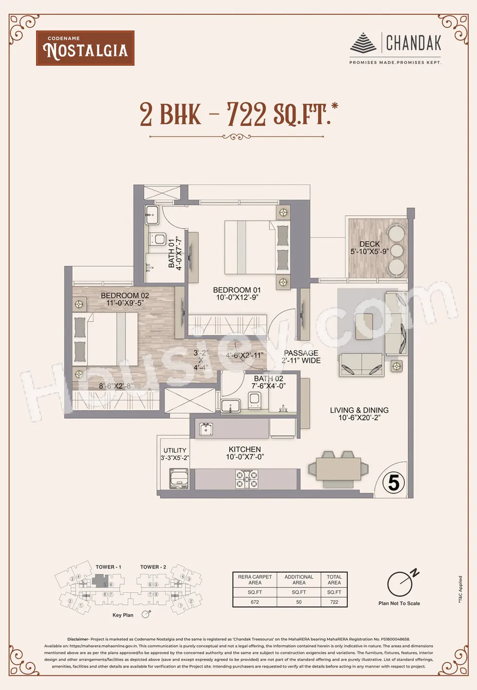 Chandak Treesourus Unit plan - 722 sq.ft.