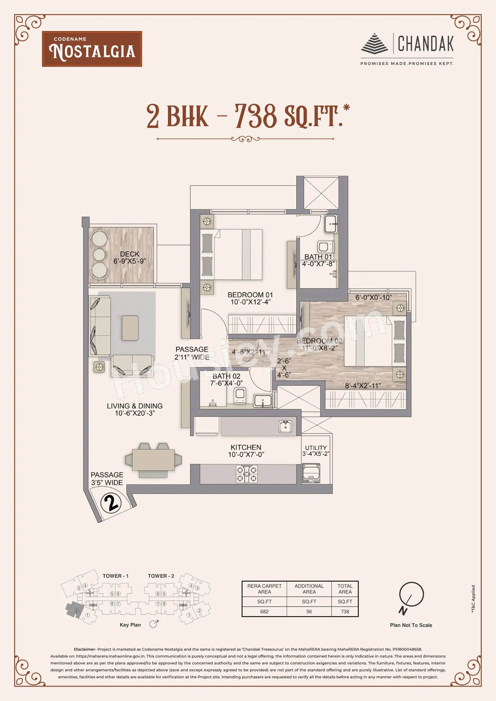 Chandak Treesourus Unit plan - 738 sq.ft.