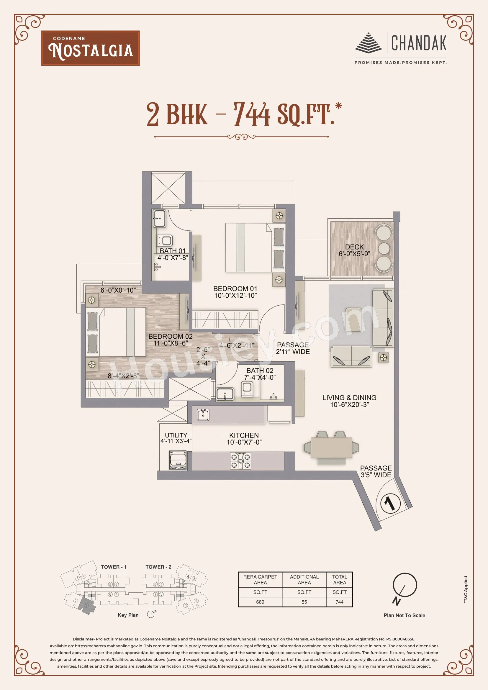 Chandak Treesourus Unit plan - 744 sq.ft.