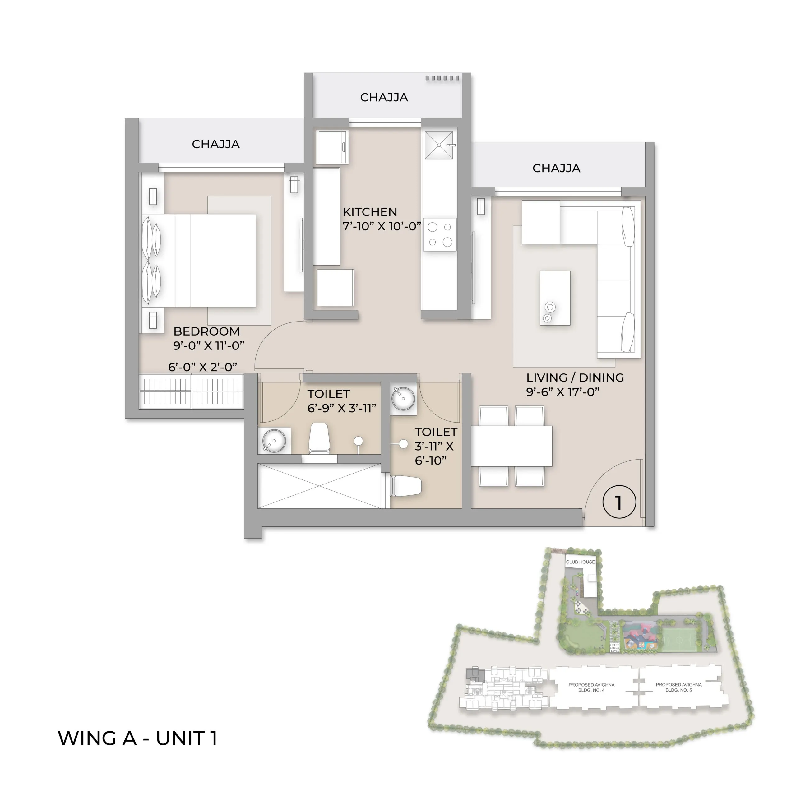 Unit plan - 447 sq.ft.
