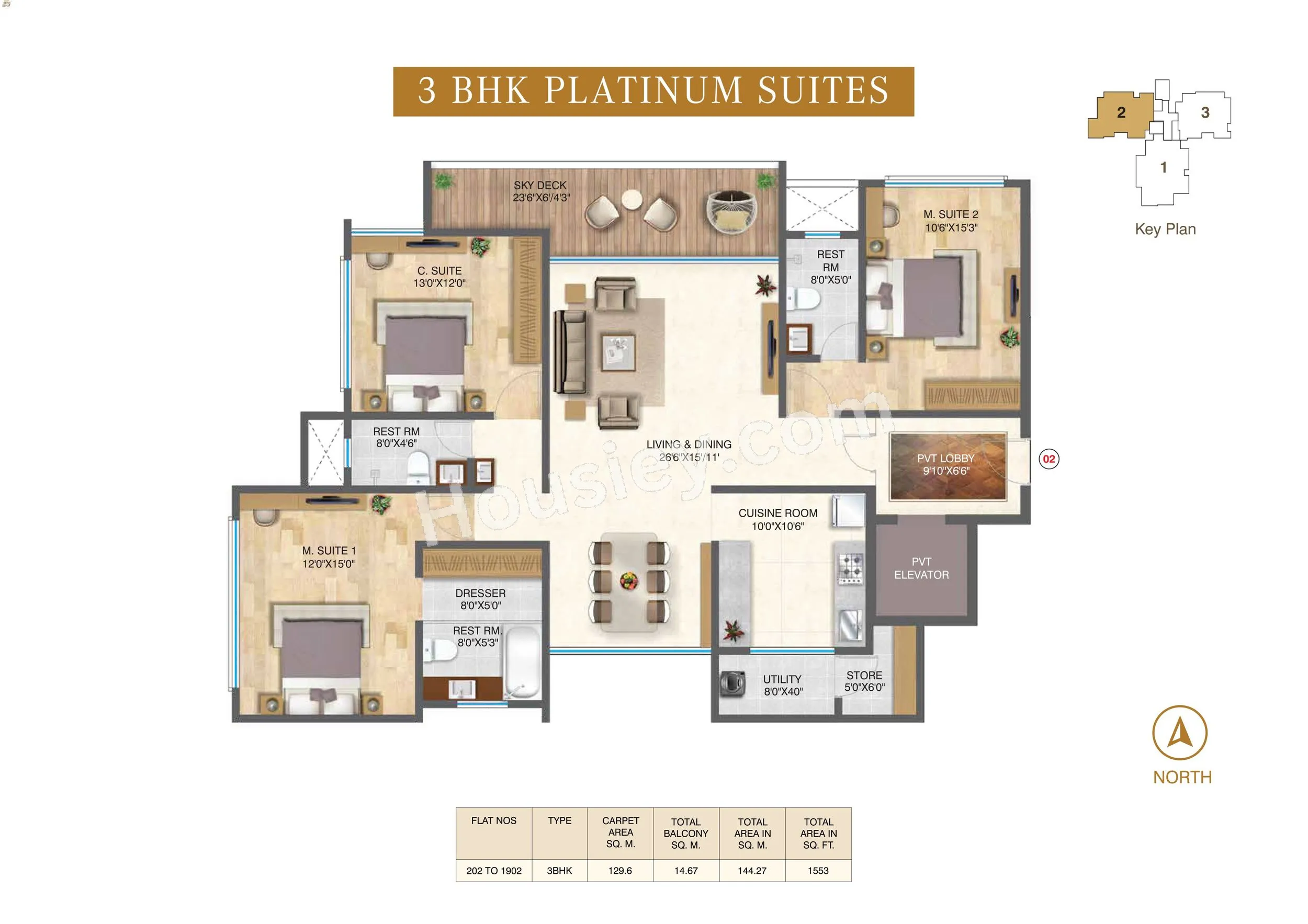 CityOne Panache Unit plan - 1553 sq.ft.