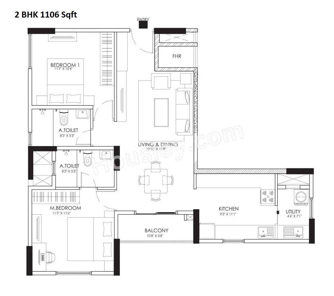 CoEvolve Florenza Unit plan - 752 sq.ft.