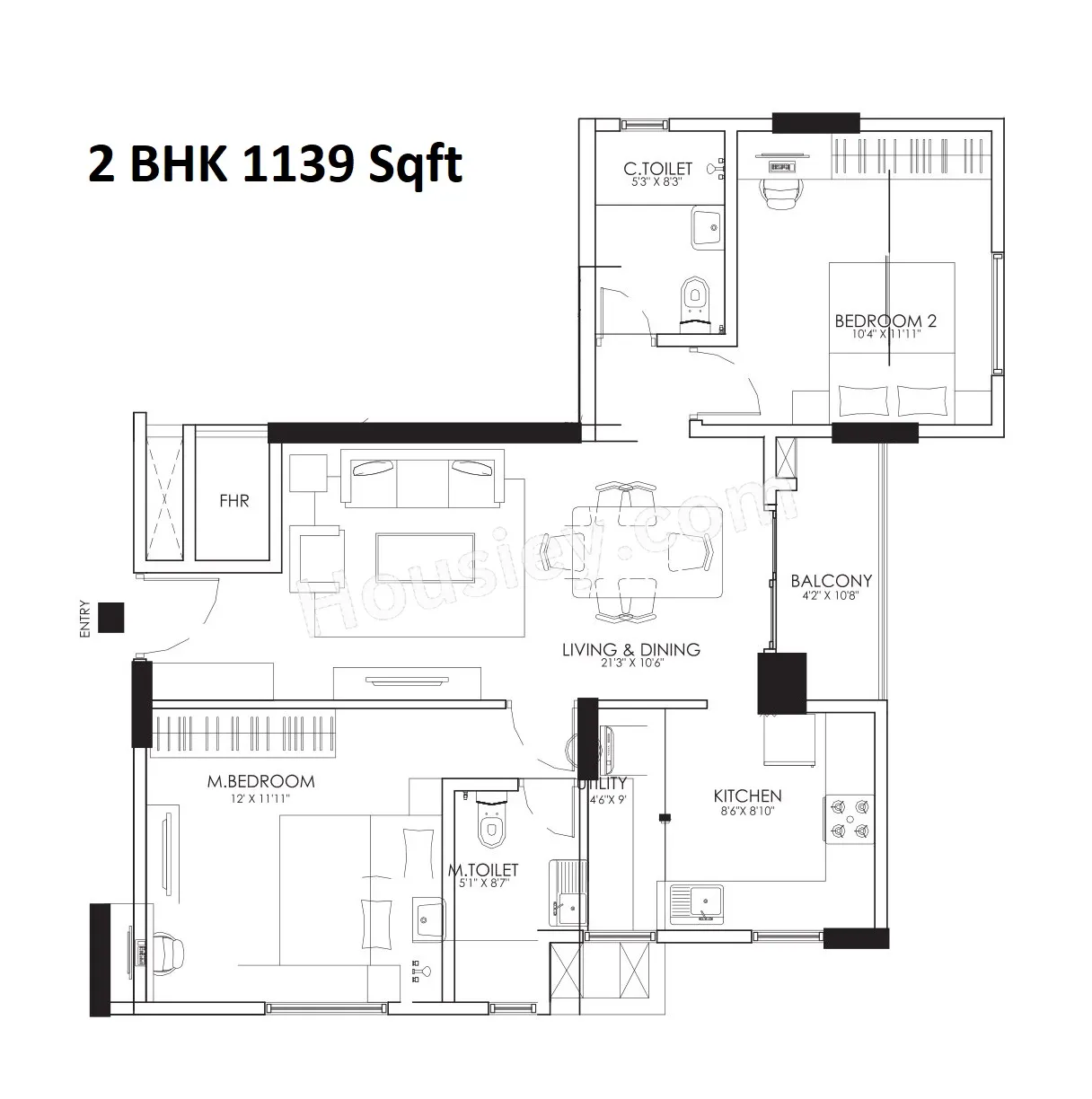 CoEvolve Florenza Unit plan - 774 sq.ft.