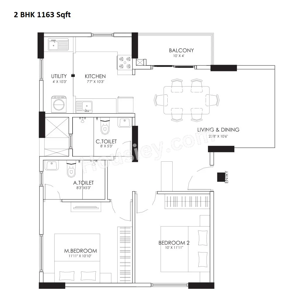 CoEvolve Florenza Unit plan - 790 sq.ft.