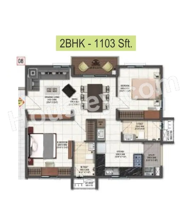 DSR Highland Greenz Unit plan - 726 sq.ft.