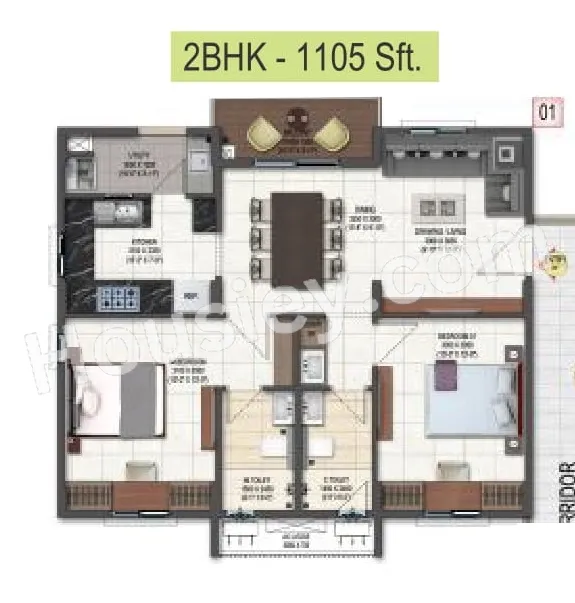DSR Highland Greenz Unit plan - 726 sq.ft.