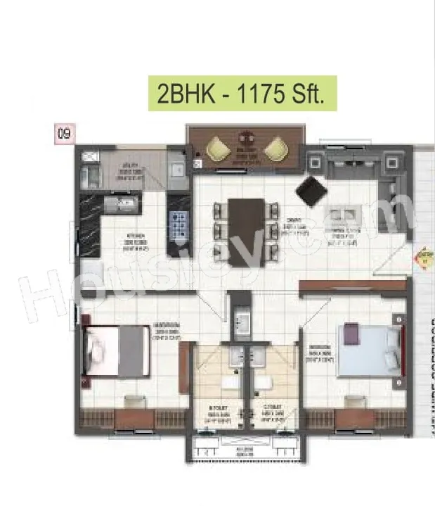 DSR Highland Greenz Unit plan - 768 sq.ft.