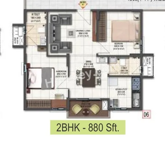 DSR Highland Greenz Unit plan - 595 sq.ft.