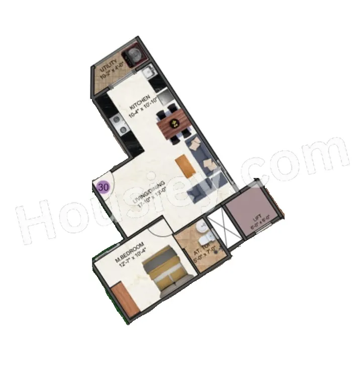 DS MAX Senate Unit plan - 530 sq.ft.