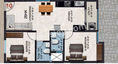 Unit plan - 611 sq.ft.