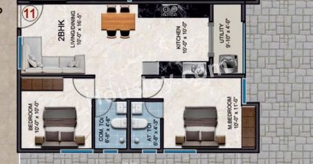 DS MAX Sukruth Unit plan - 626 sq.ft.