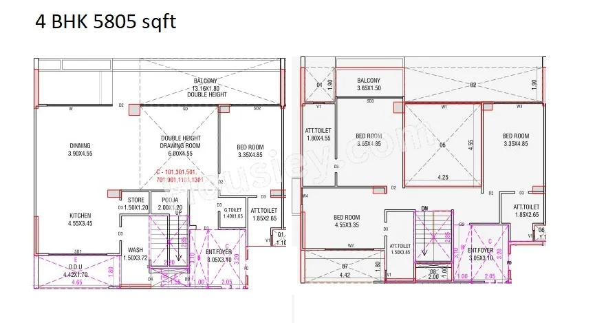 Devsatya Verdana Unit plan - 3192 sq.ft.