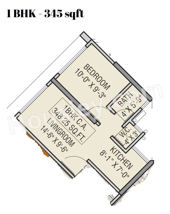Unit plan - 345 sq.ft.