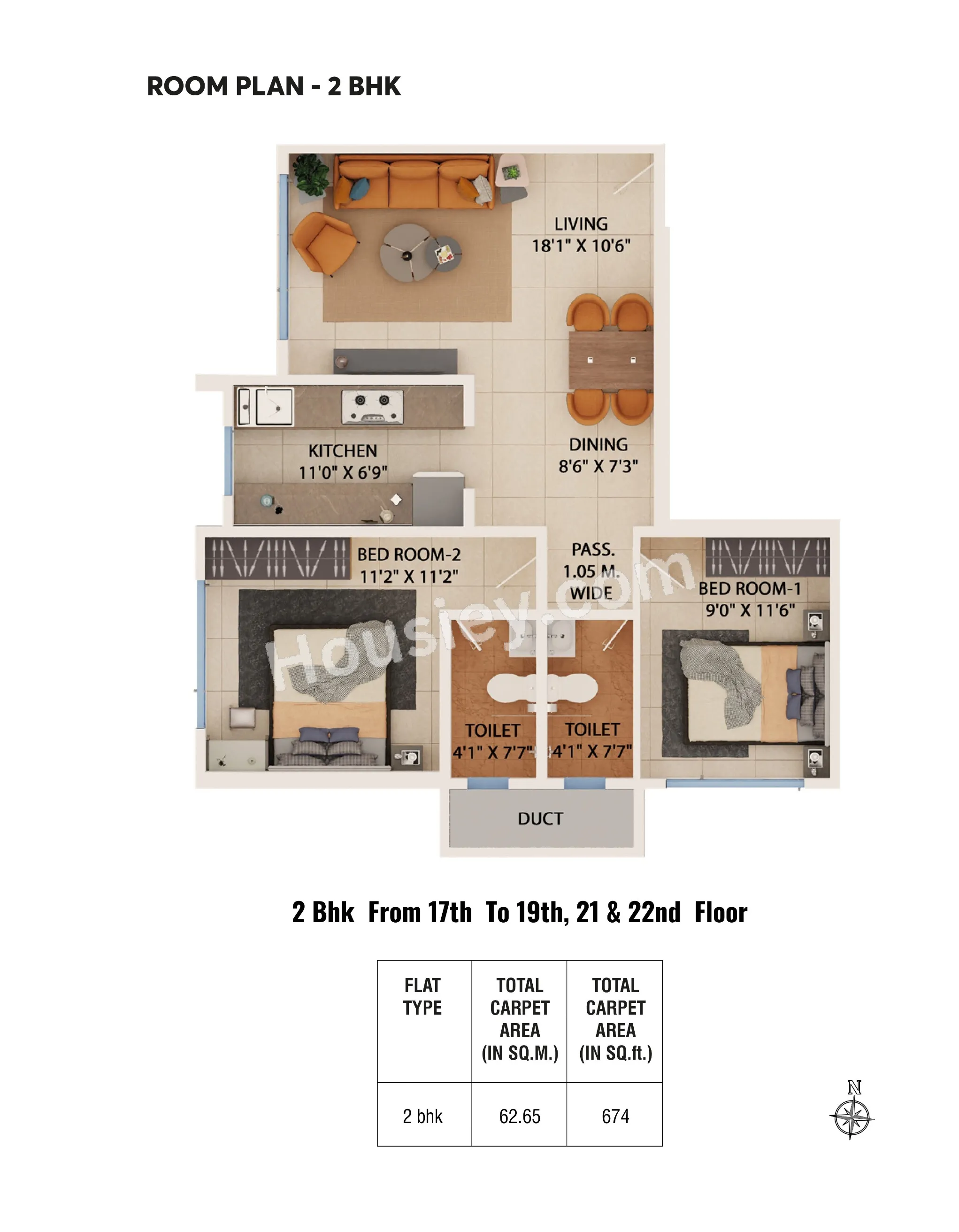 Dreams Empire Unit plan - 674 sq.ft.