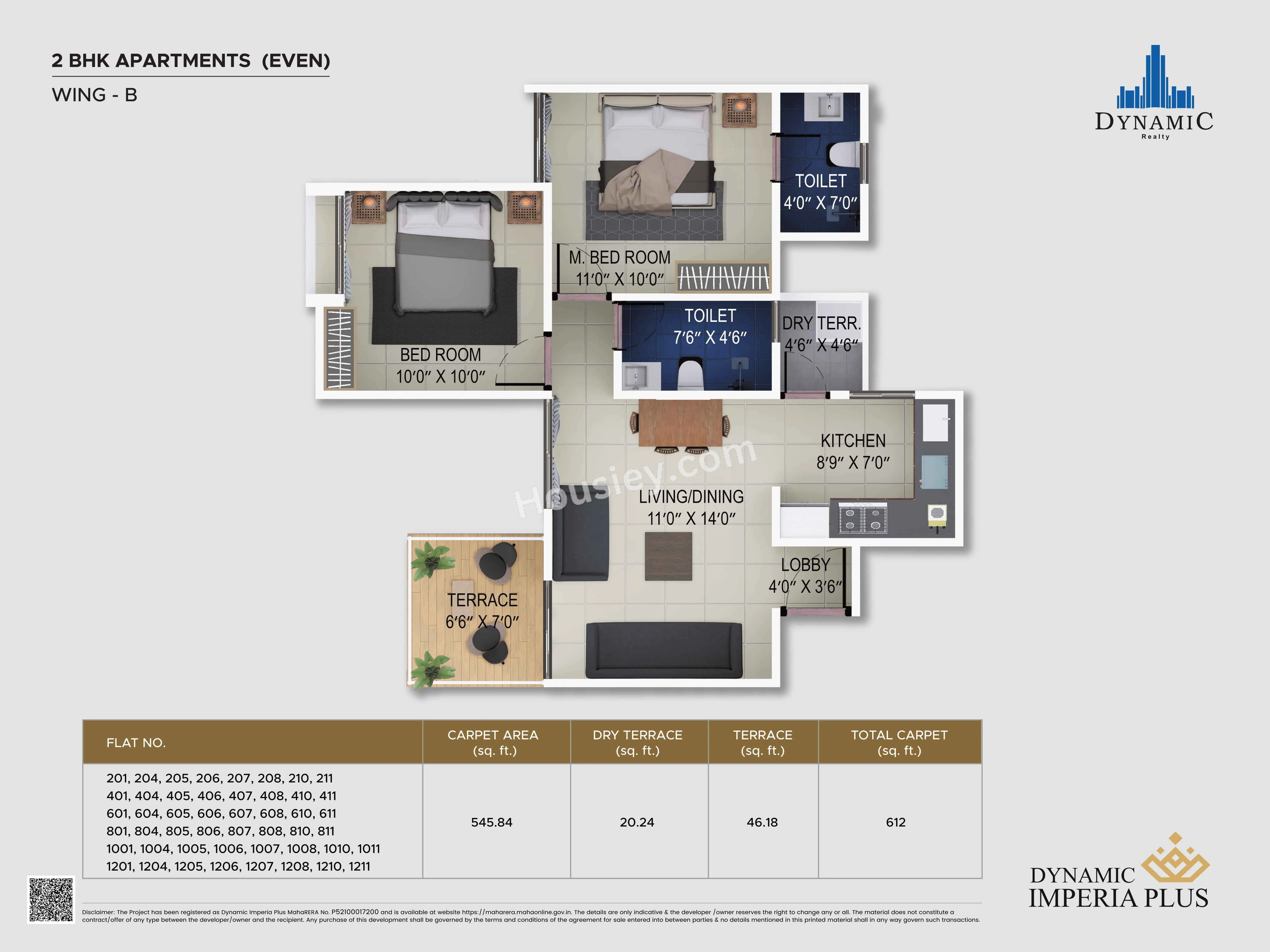 Dynamic Imperia Plus Unit plan - 612 sq.ft.