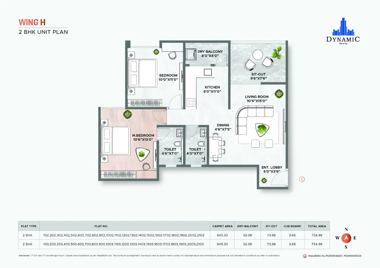 Unit plan - 755 sq.ft.