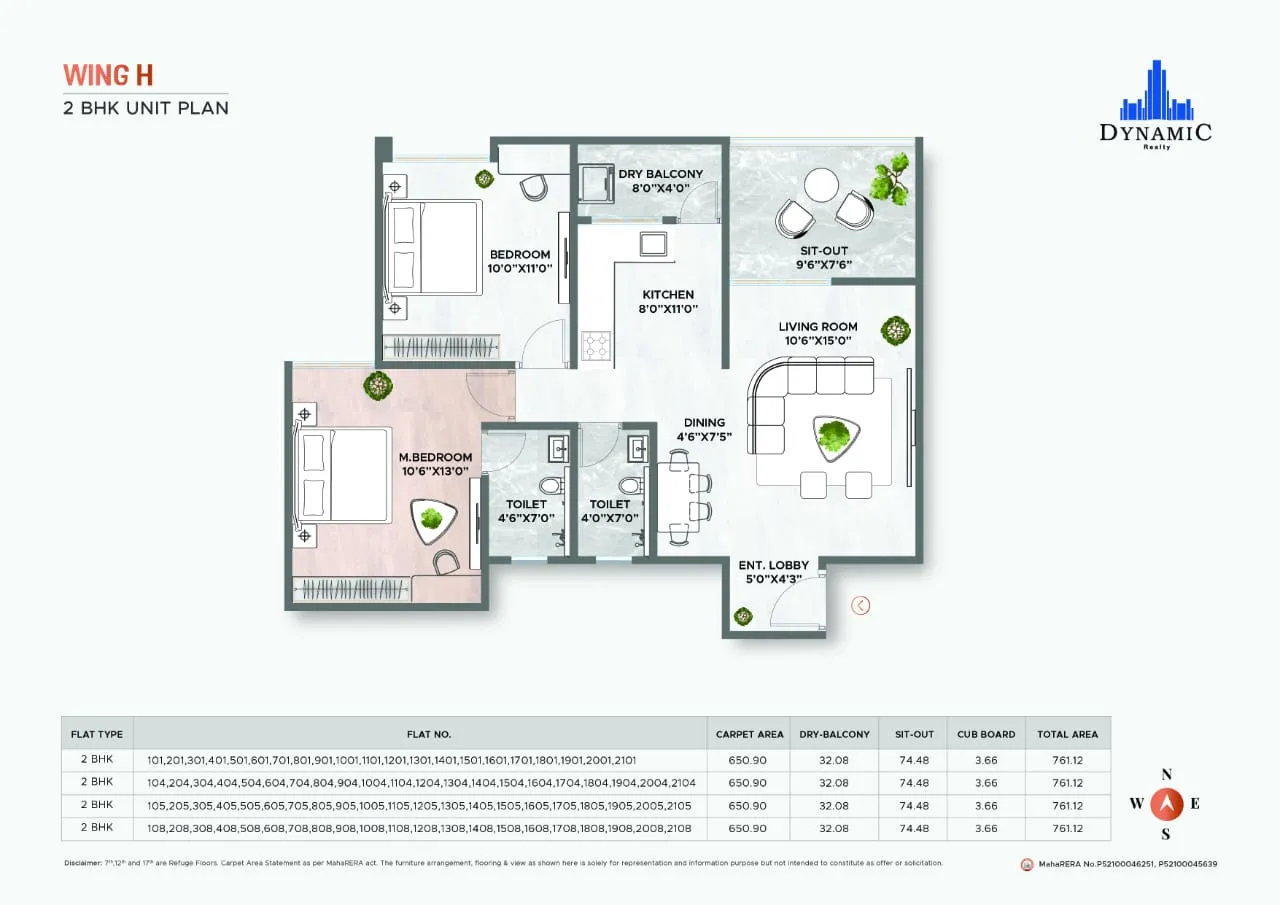 Dynamic Avante Phase 2 Unit plan - 761 sq.ft.