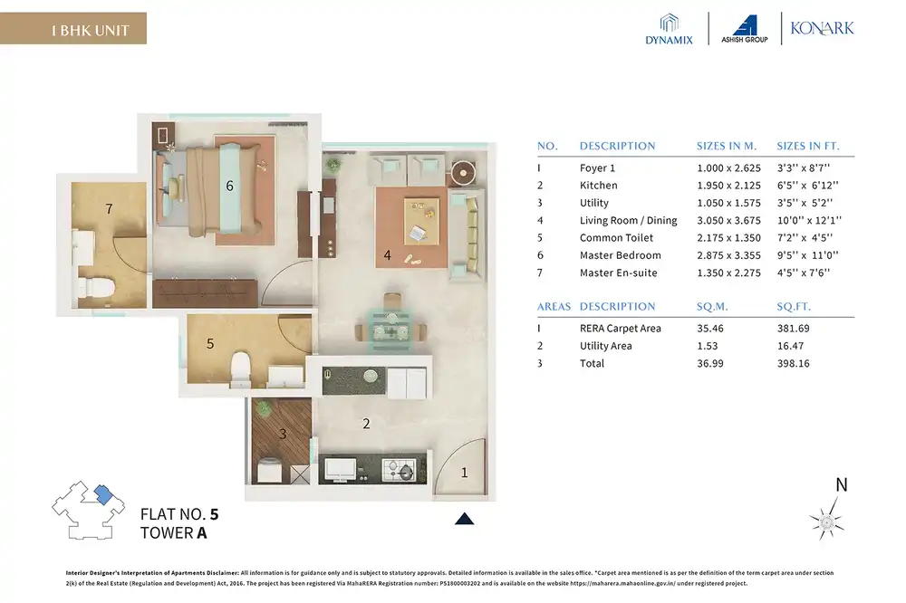 Unit plan - 398 sq.ft.