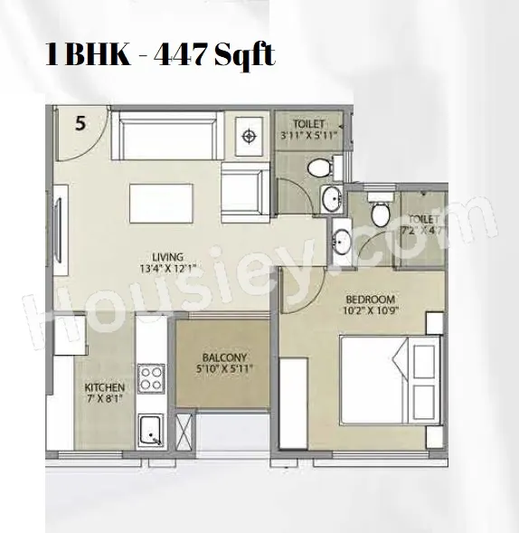 Ekdanta 24 Karat Unit plan - 447 sq.ft.