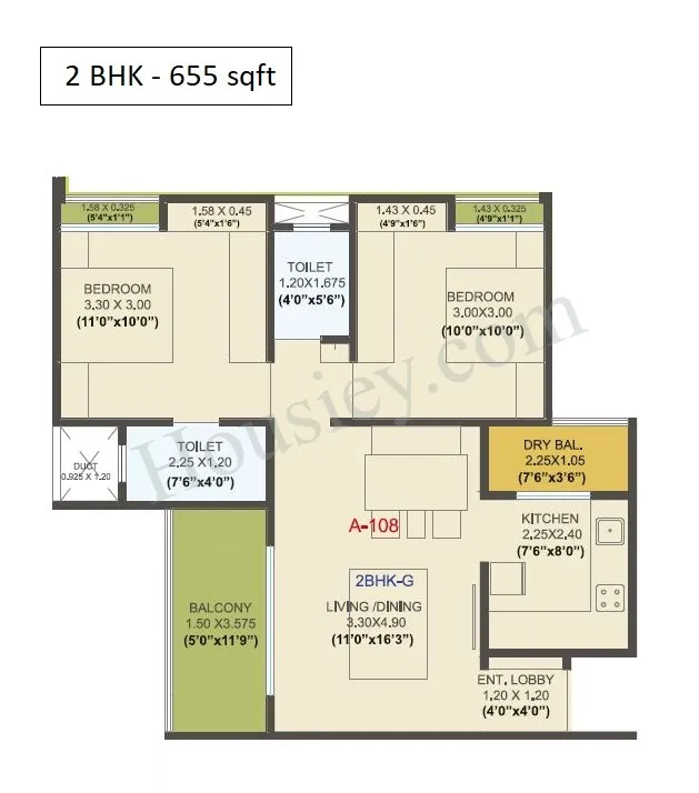 EL Progreso Phase 1 Unit plan - 655 sq.ft.