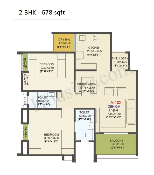 EL Progreso Phase 1 Unit plan - 678 sq.ft.