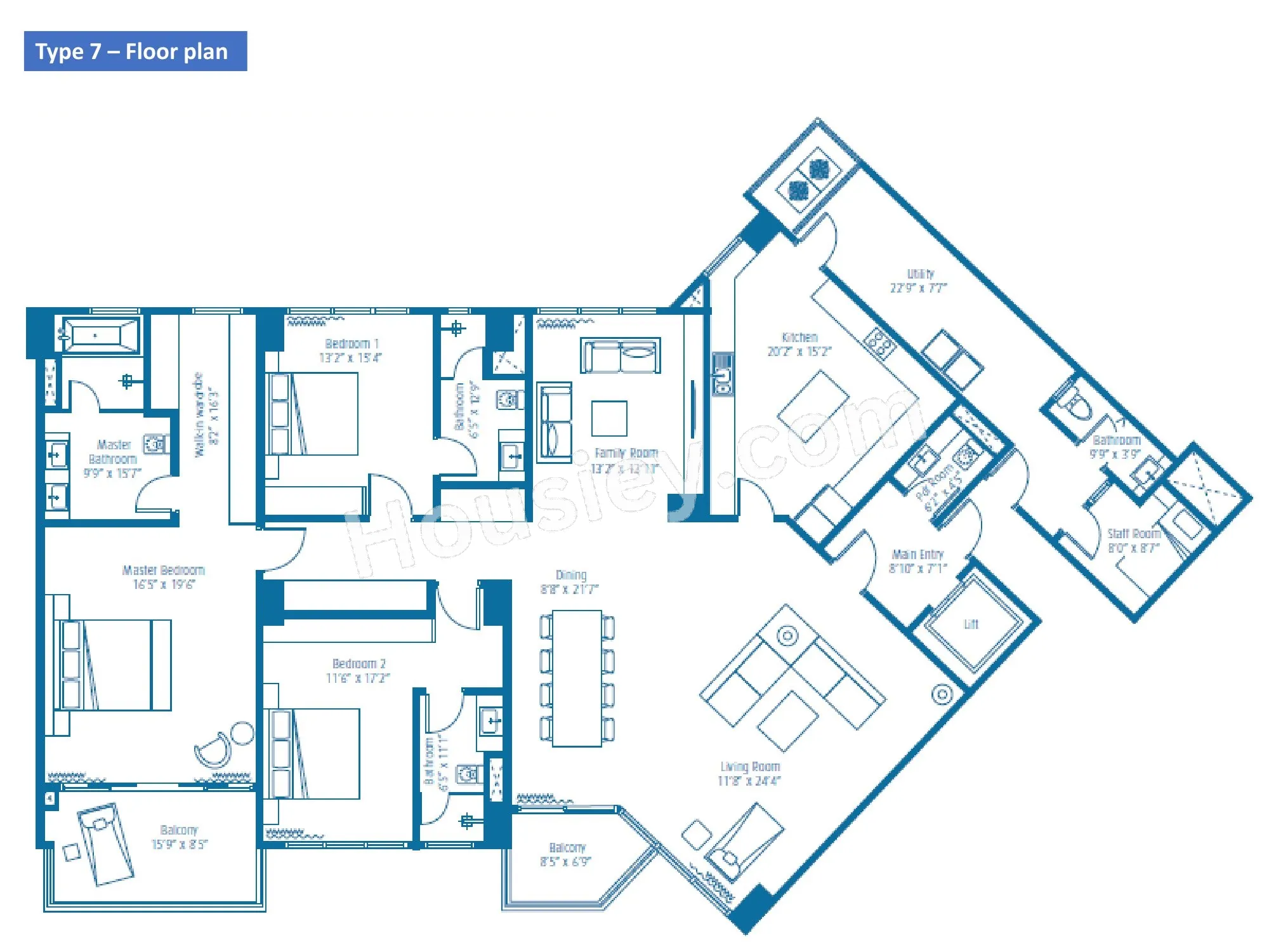 Embassy Lake Terraces Unit plan - 2875 sq.ft.