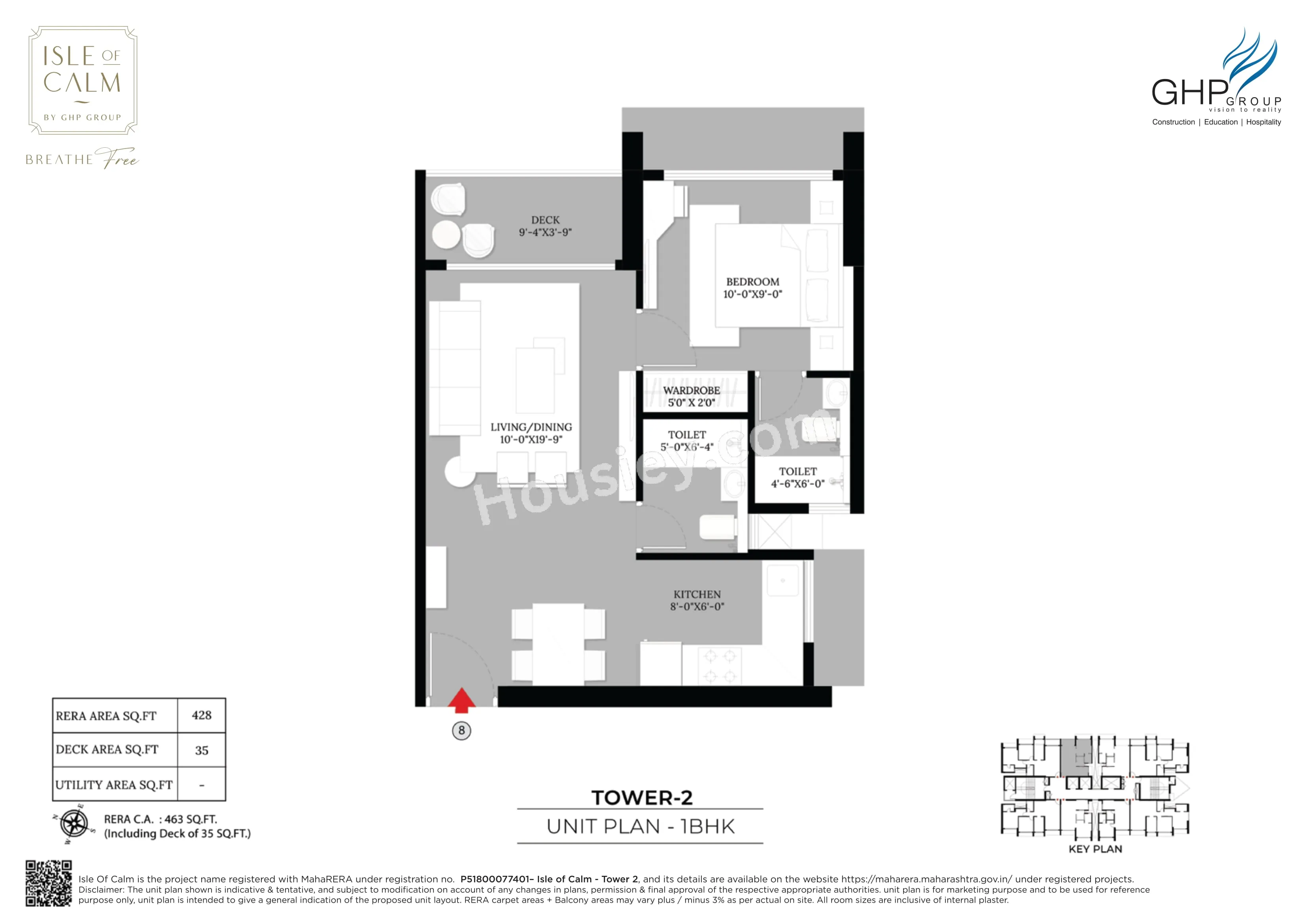 GHP Isle of Calm Unit plan - 463 sq.ft.