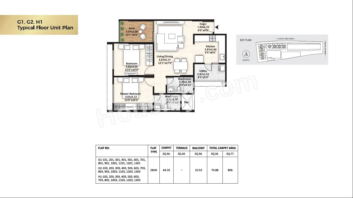 Gagan Adira Unit plan - 806 sq.ft.