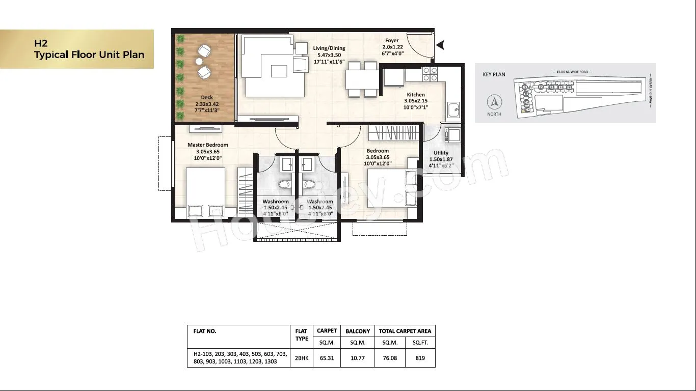Gagan Adira Unit plan - 819 sq.ft.