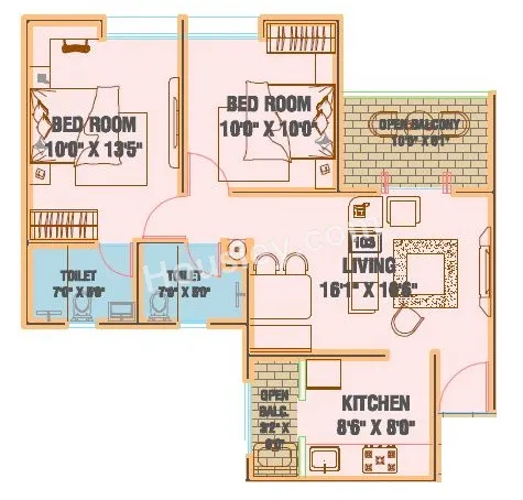 Gagan Micasaa Phase 3 Unit plan - 700 sq.ft.
