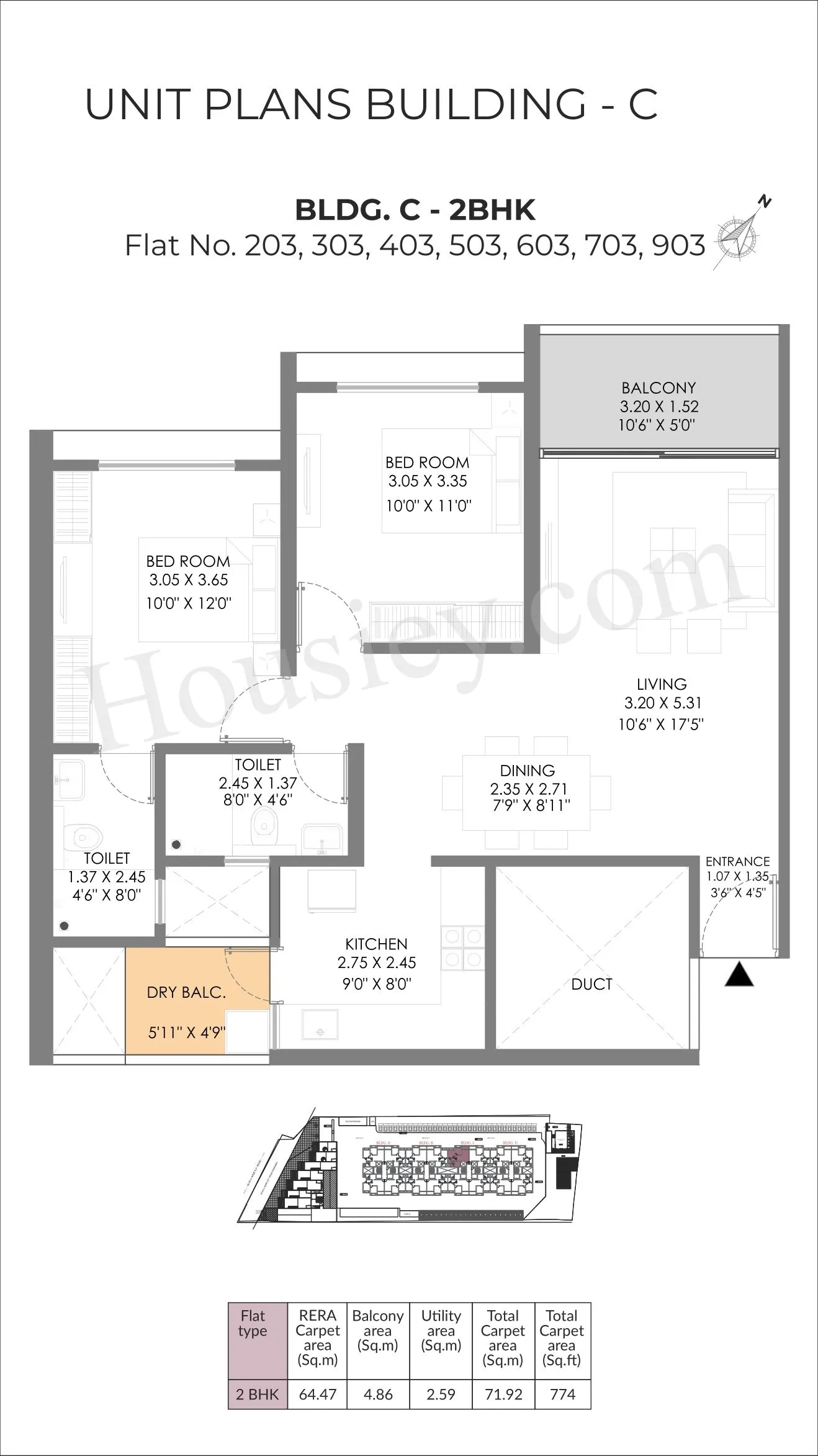Gagan Myra Unit plan - 774 sq.ft.
