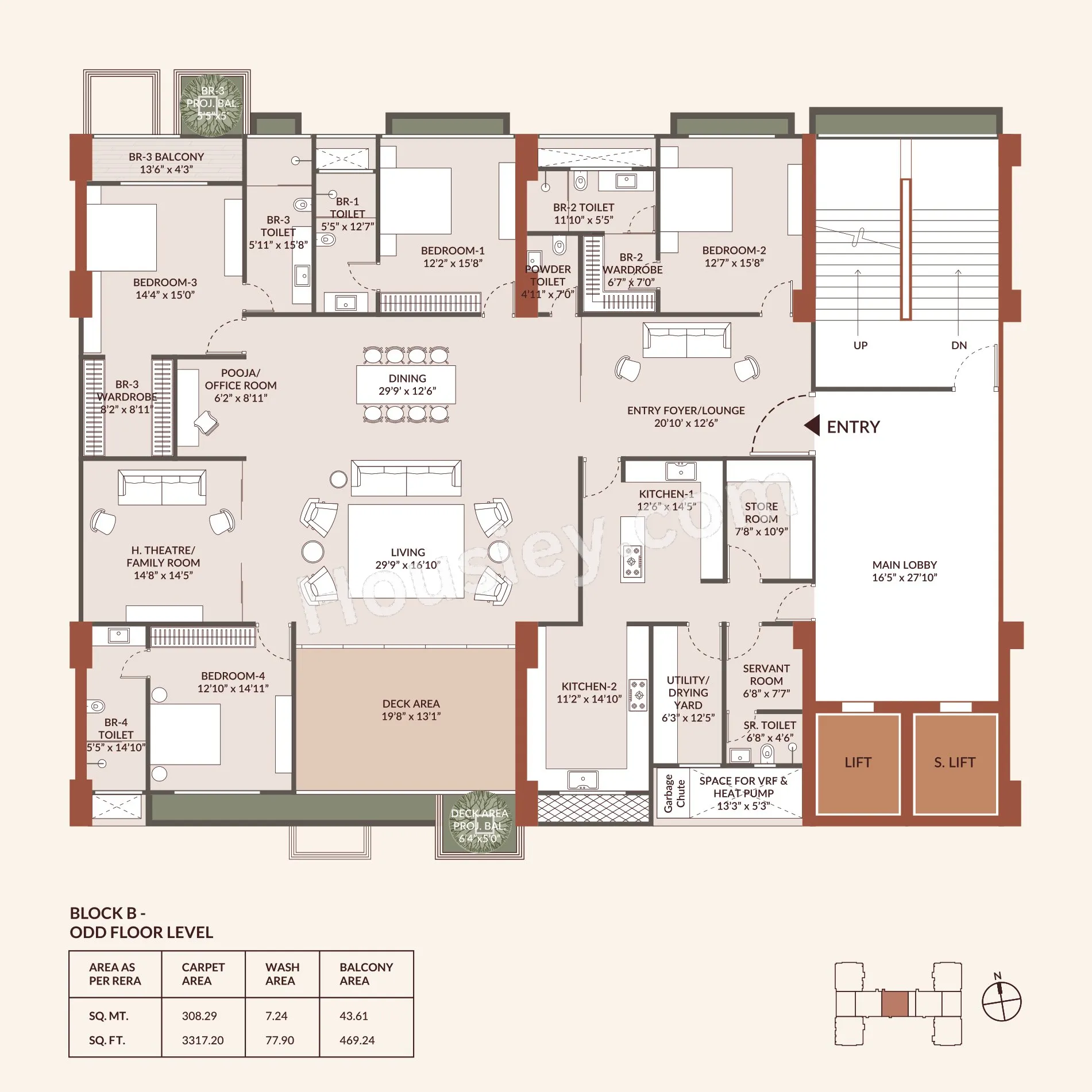 Unit plan - 3964 sq.ft.