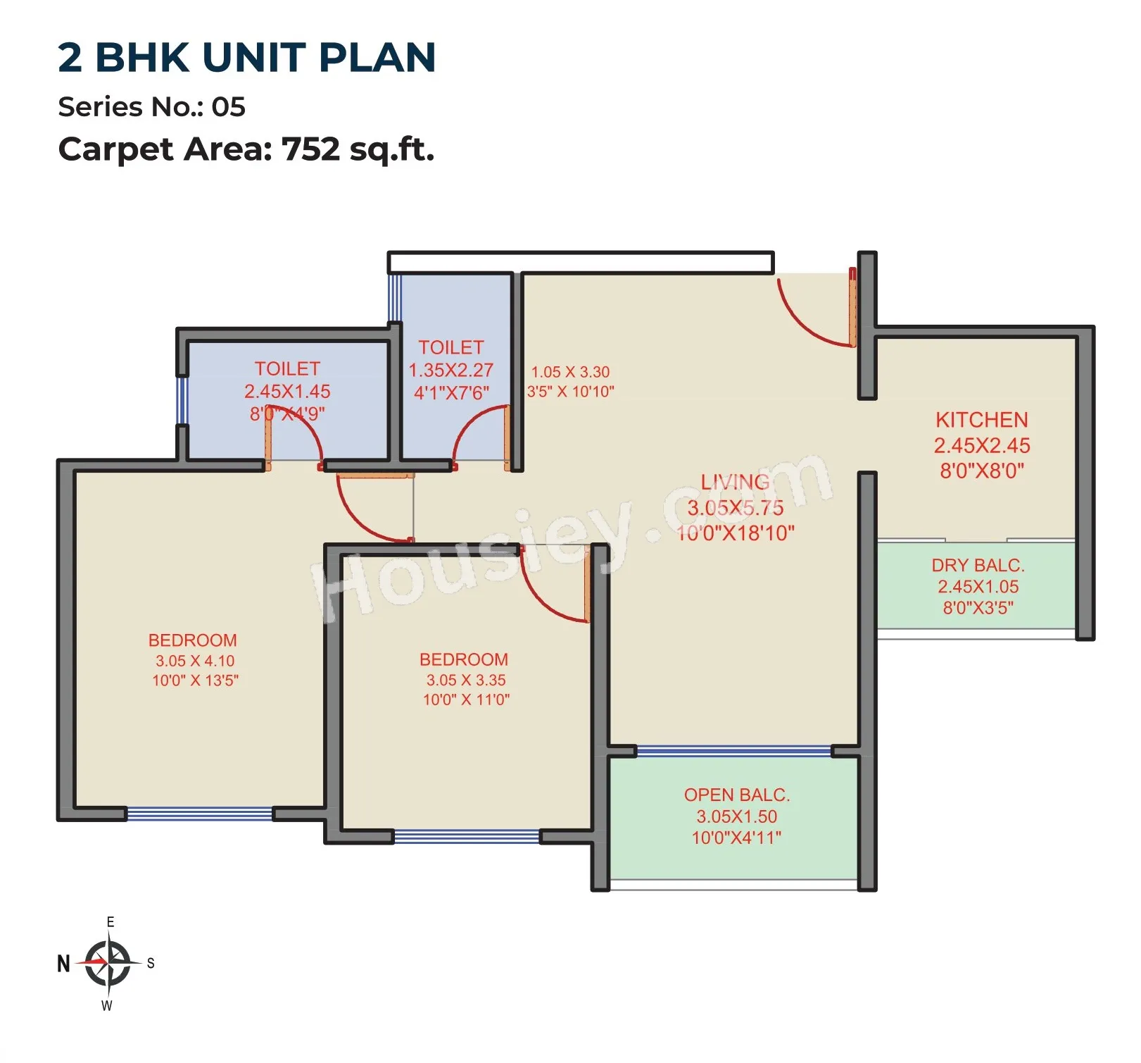 Garve 33 Central Avenue Unit plan - 752 sq.ft.