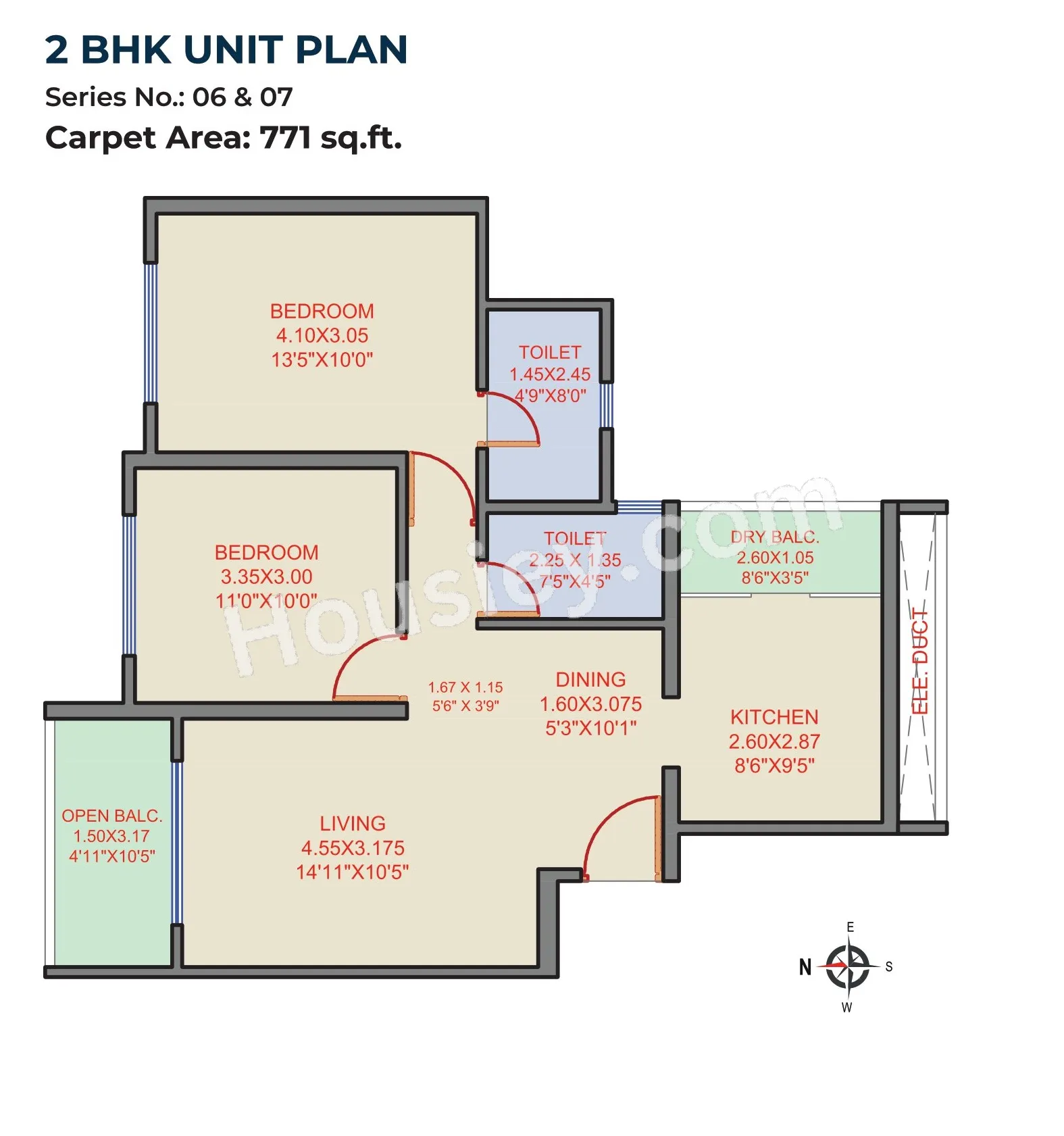 Garve 33 Central Avenue Unit plan - 771 sq.ft.