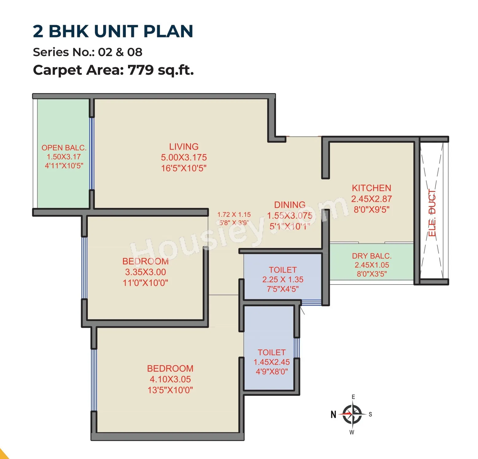 Garve 33 Central Avenue Unit plan - 779 sq.ft.
